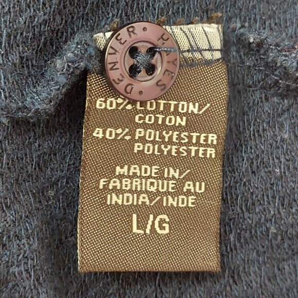 Denver Hayes Classic Fit Navy Patterned Polo Golf Shirt Men's Size Large - Picture 8 of 10